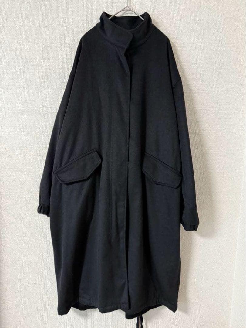 25SS ミズイロインド mizuiroind ウールスタンドカラーモッズコート