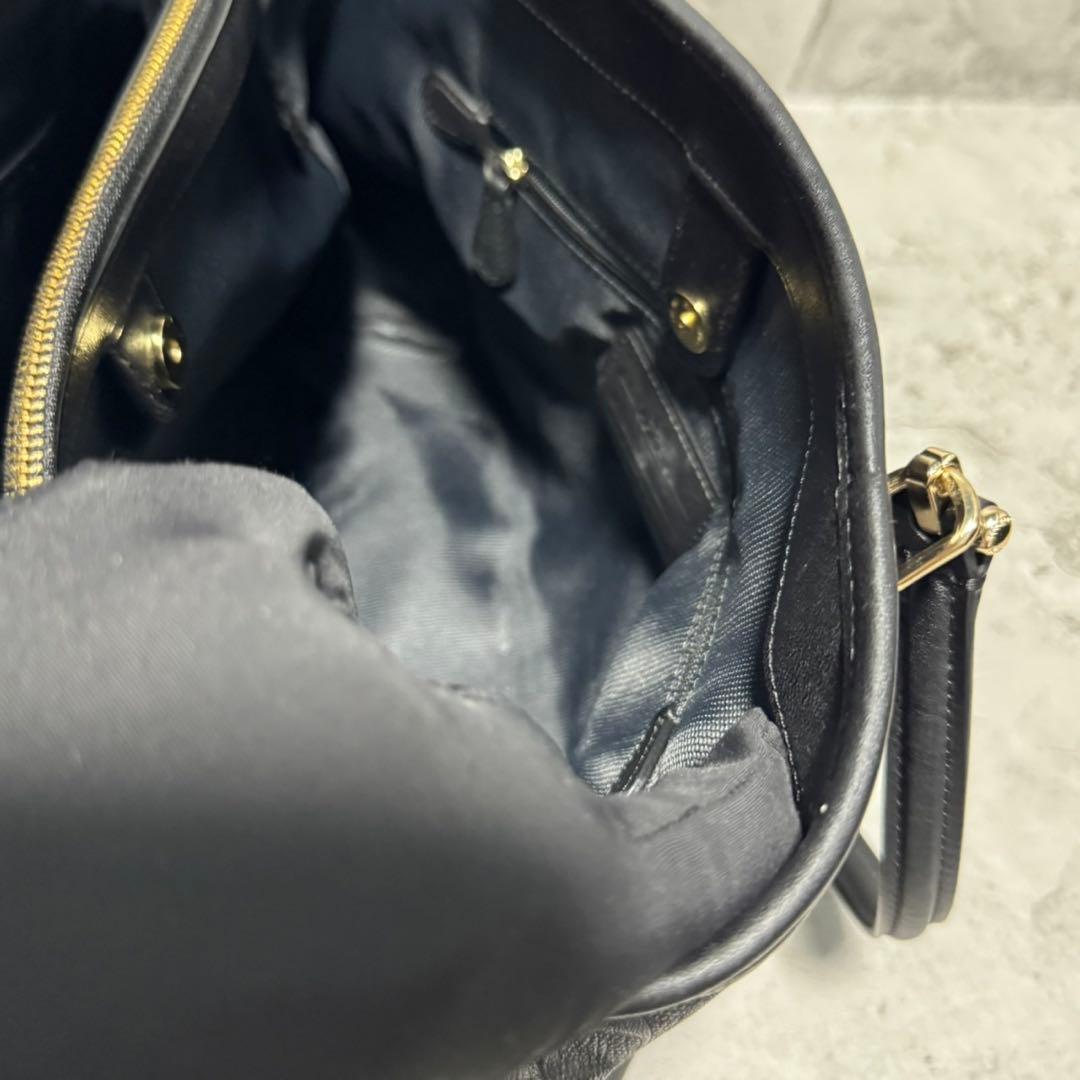 極美品✨️A4可 コーチ トートバッグ エンボス加工 チャーム レザー 黒