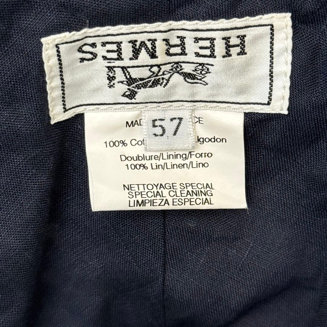 t*t様 【美品】 エルメス バケットハット コットン ネイビー 57 HERM