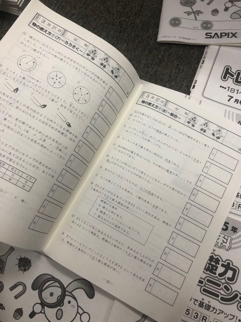 廃盤　サピックス５年理科基礎力トレーニング　年間12冊　2014年中古