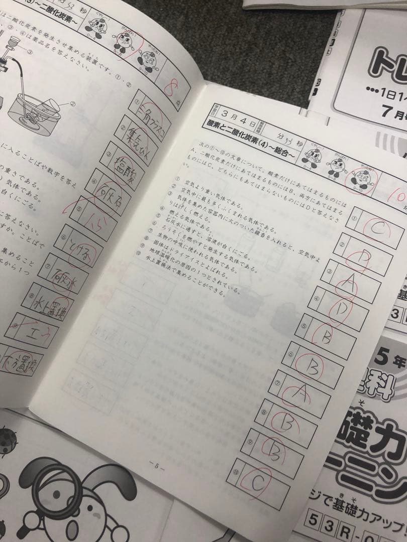 廃盤　サピックス５年理科基礎力トレーニング　年間12冊　2014年中古