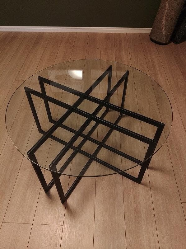 ガラステーブル / アイアン脚 / φ810㎜ / 展示品