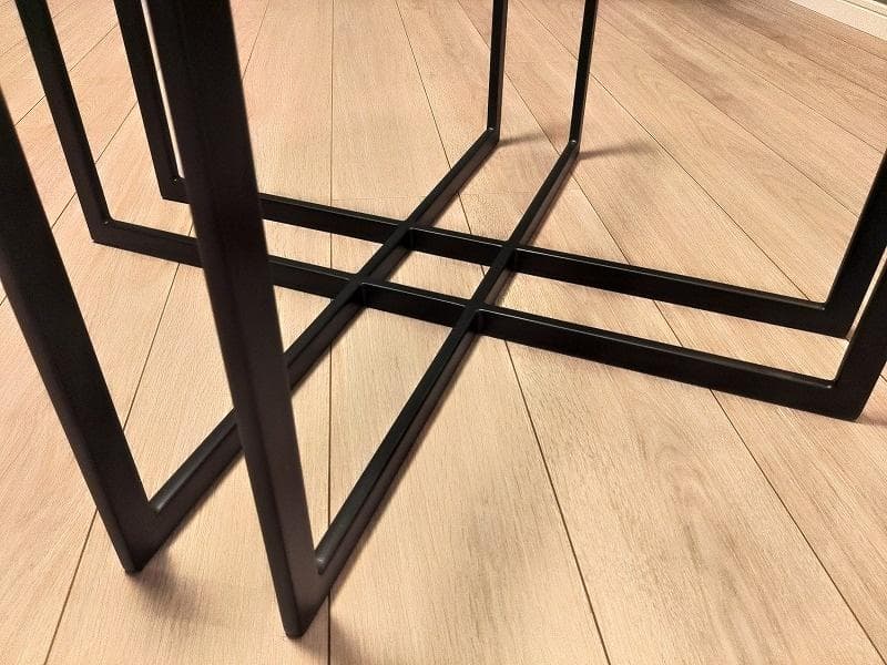 ガラステーブル / アイアン脚 / φ810㎜ / 展示品