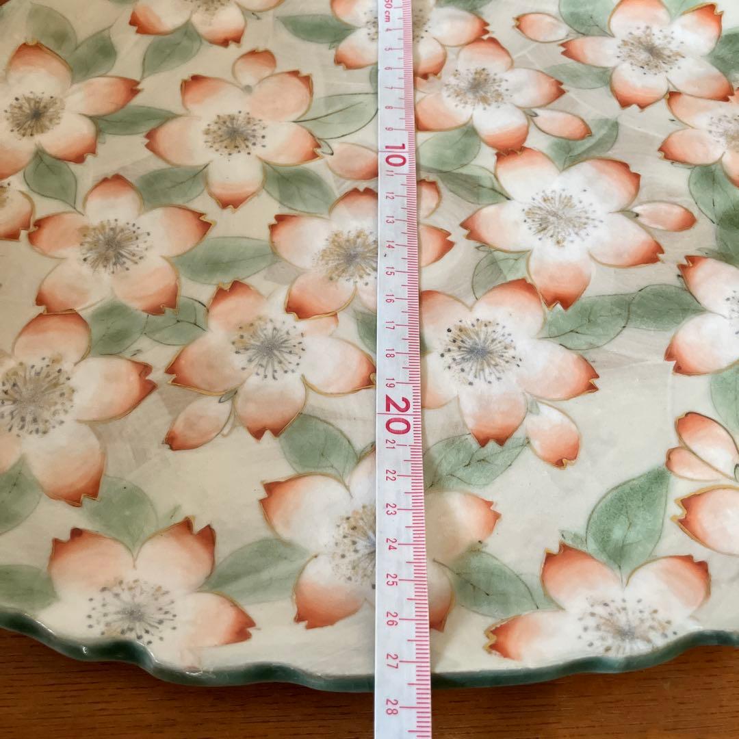 京都清水焼　陶葊の桜柄楕円皿