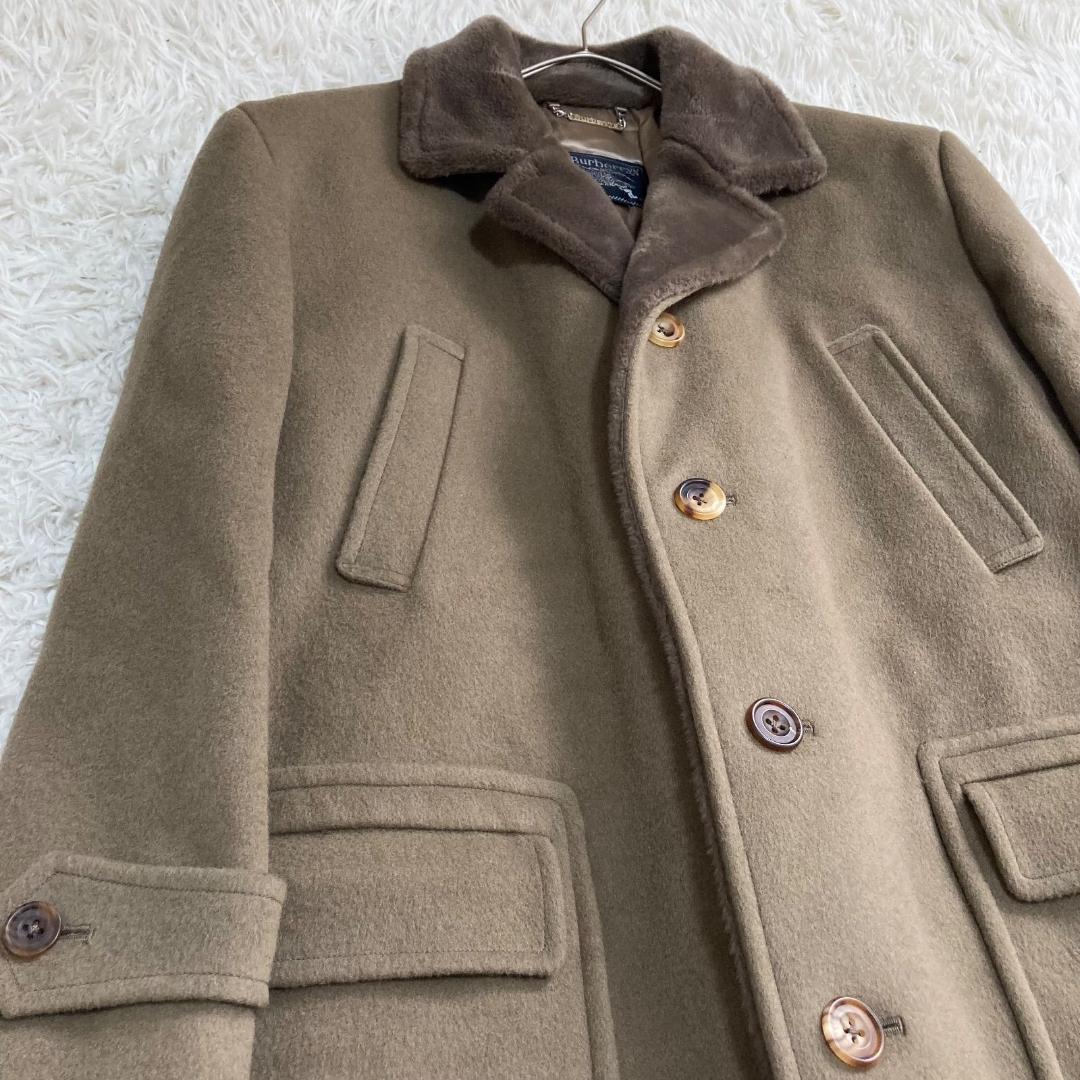 16563✨バーバリーズ 肉厚 ラムウール フェイクムートン ボアロングコート