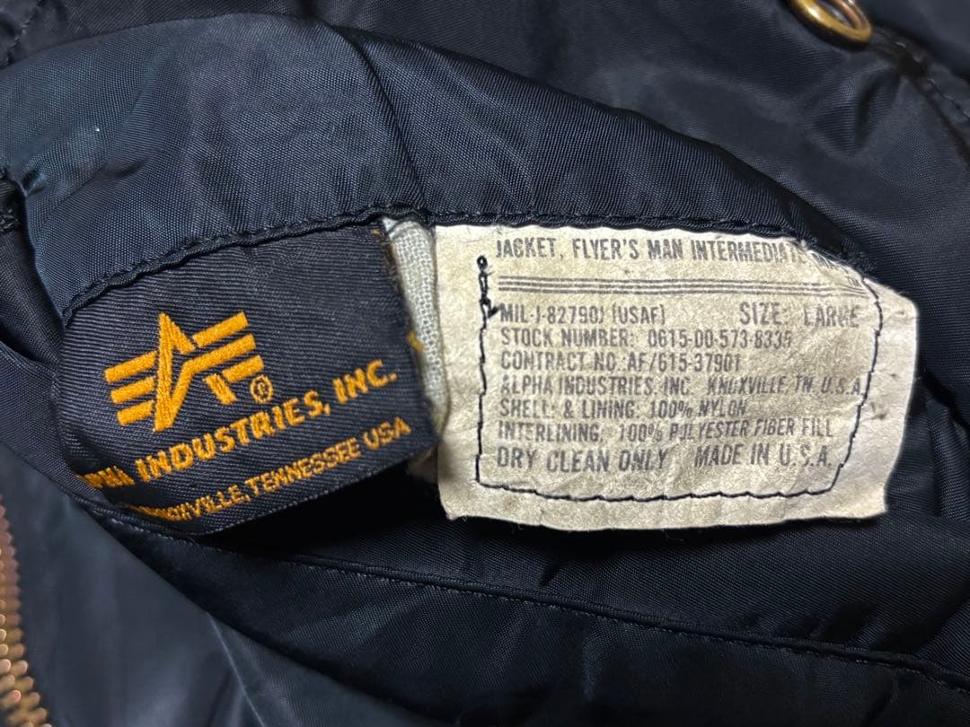 ALPHA INDUSTRIES MA-1 フライトジャケット ブラック　L