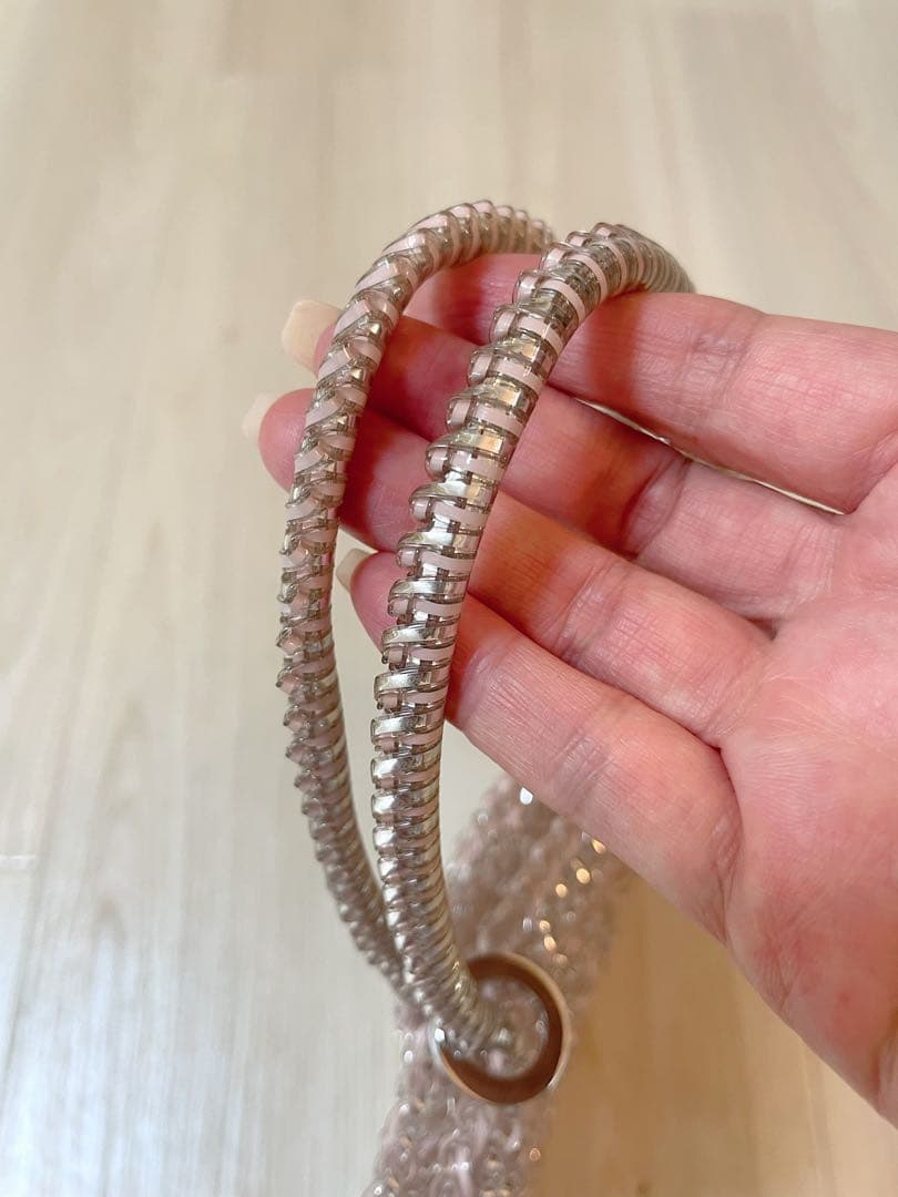 美品★アンテプリマ★ワイヤーバッグ／パウダリーピンクシルバー