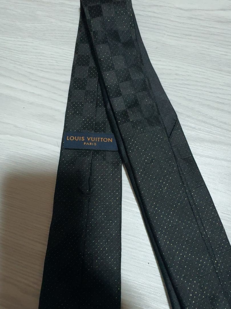 【正規品】LOUIS VUITTON ブラック チェック柄 ネクタイ