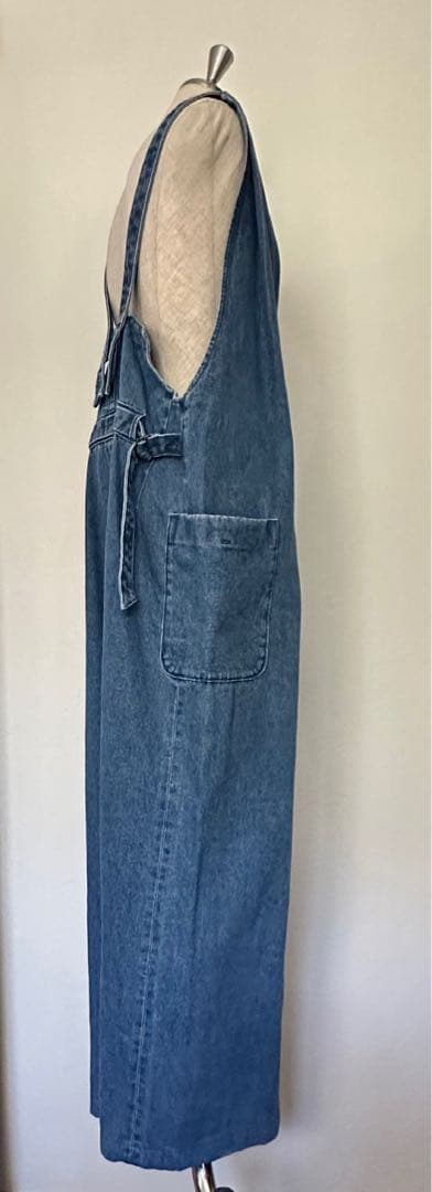 KHA:KI (カーキ) デニム Vネック オーバーオール