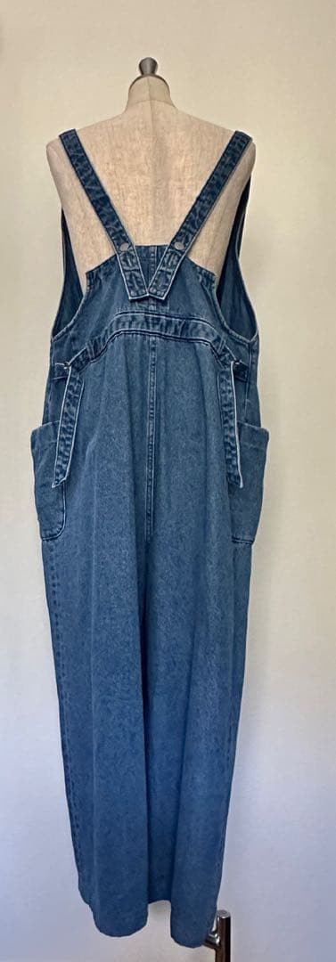 KHA:KI (カーキ) デニム Vネック オーバーオール