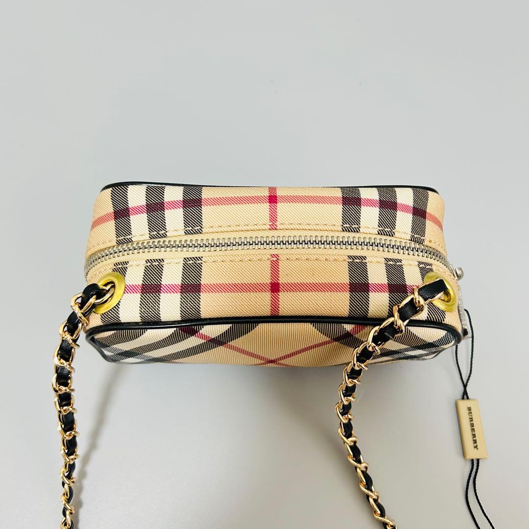 Burberry バーバリー ノバチェック PVC ショルダーバッグ チェーン