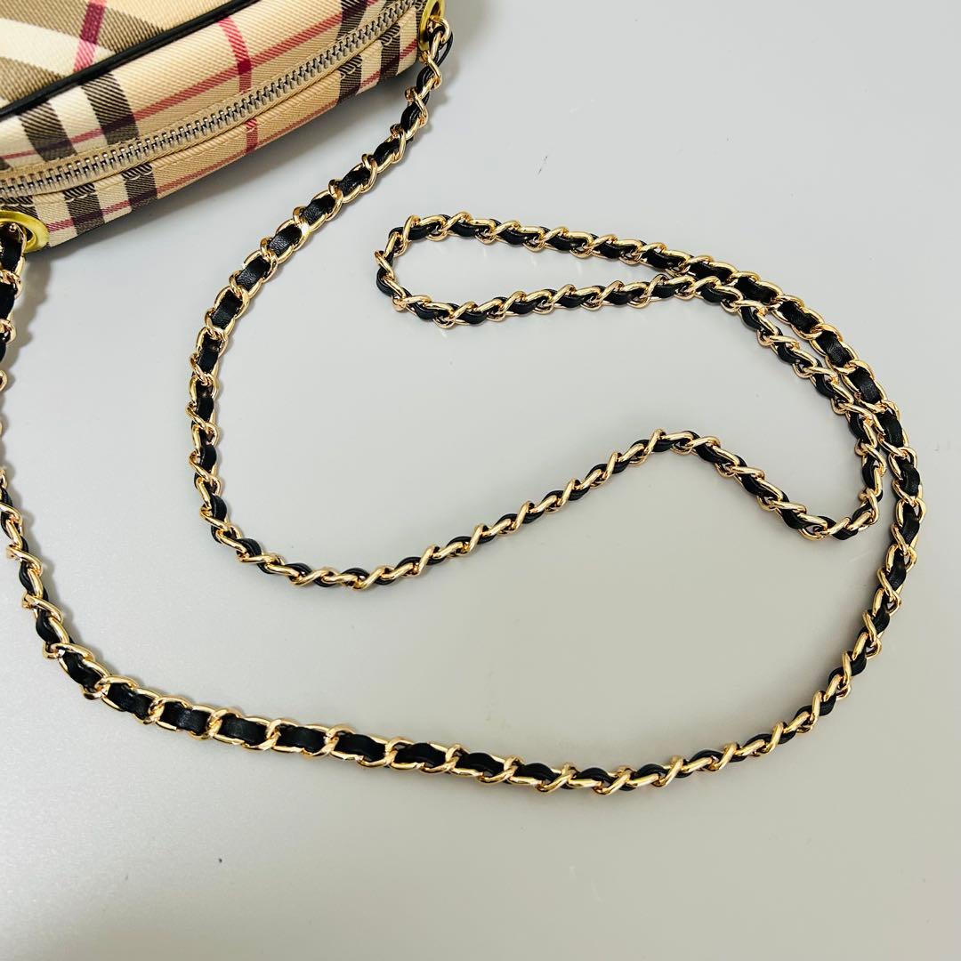 Burberry バーバリー ノバチェック PVC ショルダーバッグ チェーン