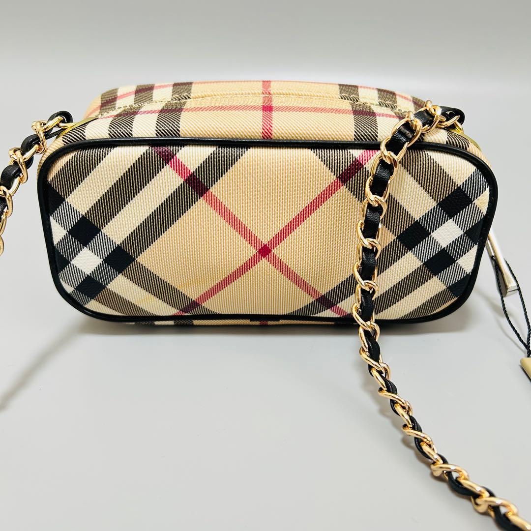 Burberry バーバリー ノバチェック PVC ショルダーバッグ チェーン
