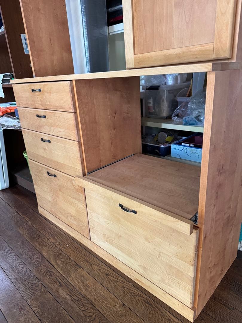 モモナチュラル 食器棚 120cm 無垢材 自然素材 高級家具 脇木工 国内産