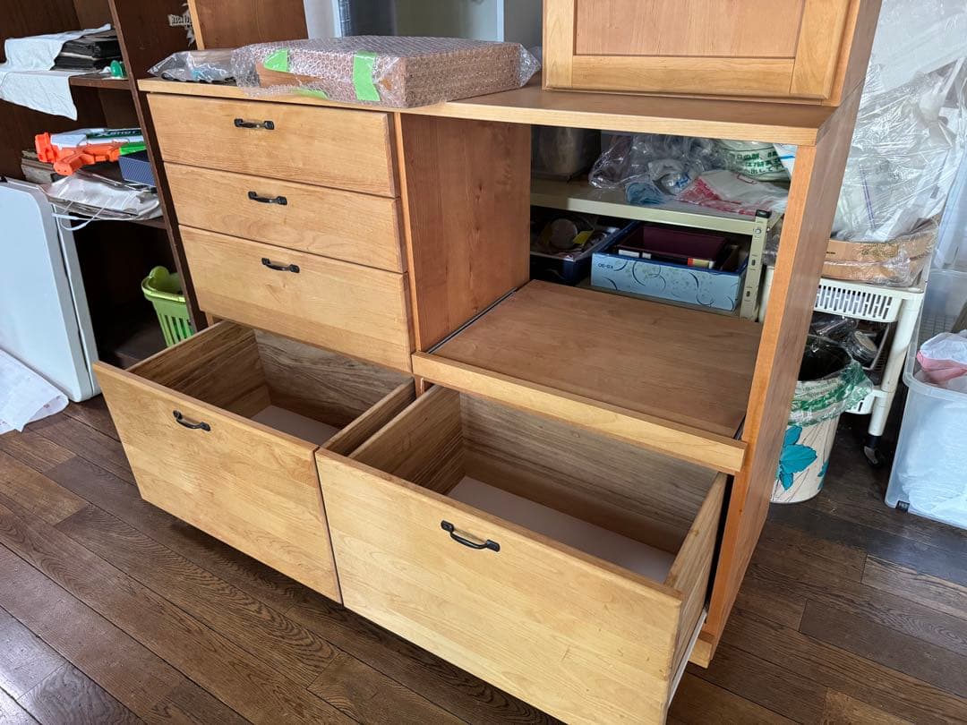 モモナチュラル 食器棚 120cm 無垢材 自然素材 高級家具 脇木工 国内産