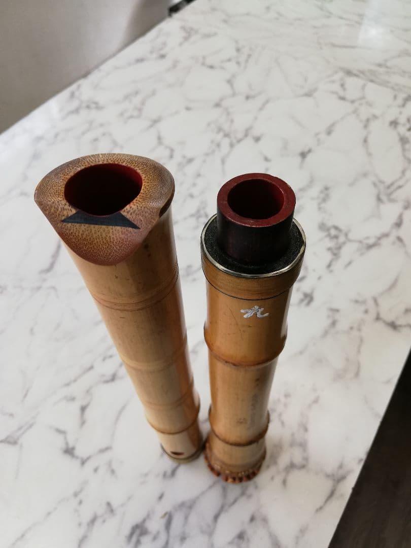 尺八本体 竹製 　琴古流5孔　2印　57.5㌢　1.9寸管