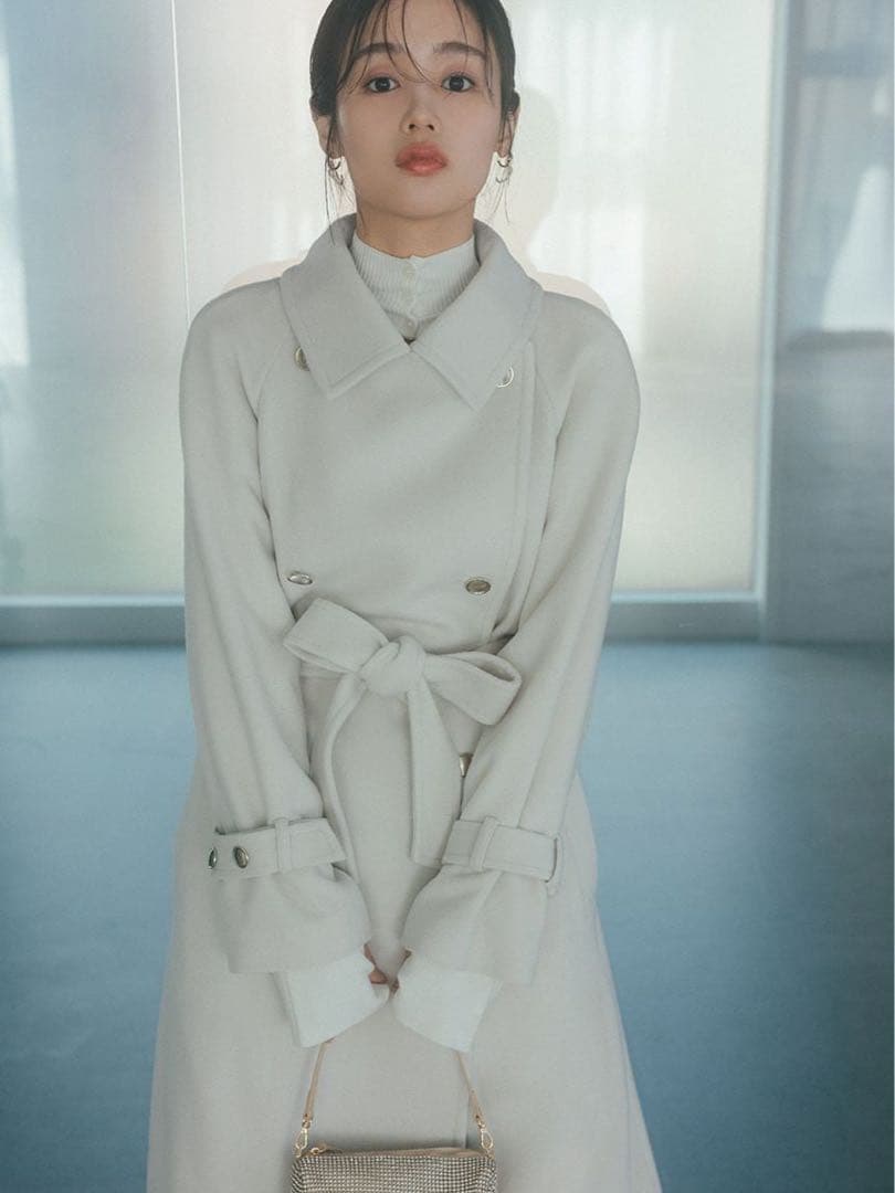 SNIDEL（スナイデル ）ウールカシミヤスタンドカラーコート　アイボリー