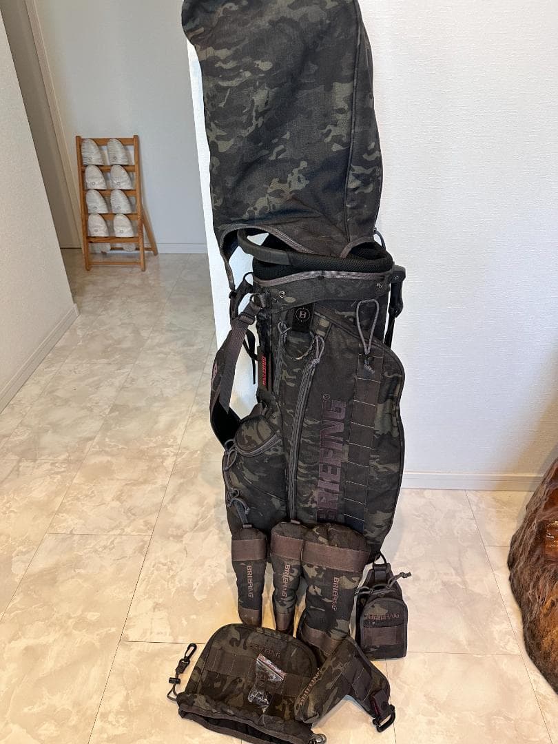 BRIEFING キャディバッグ カモフラ フルカバーセット　ポーチ付き