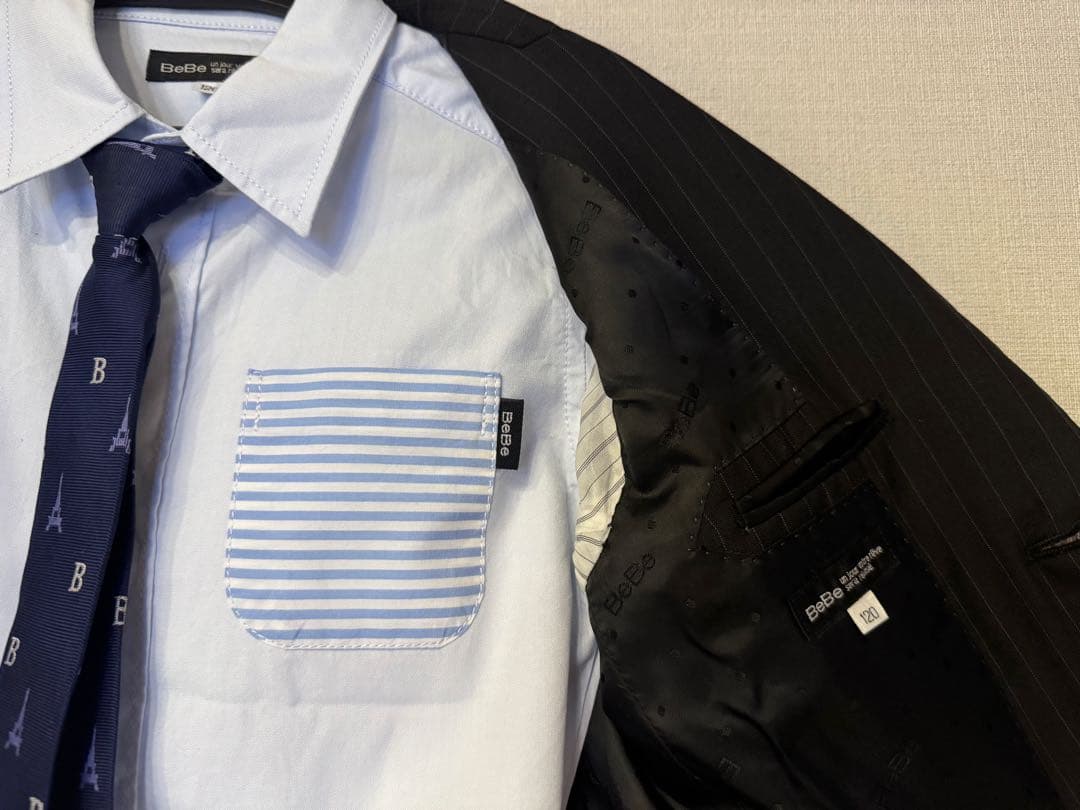 BeBe 男児 120cm スーツセット＋moonstar 黒靴　19cm