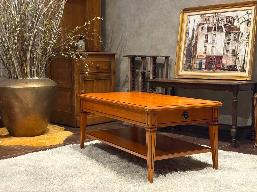 エレガントスタイル　センターテーブル　ローテーブル　引き出し　応接机　SG