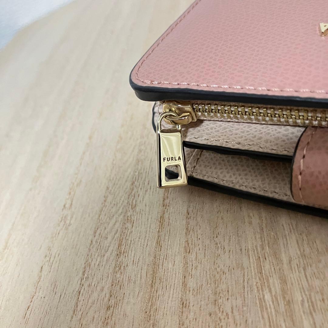 訳あり✨極美品✨FURLA✨フルラ✨二つ折り財布✨ピンク✨L字ファスナー