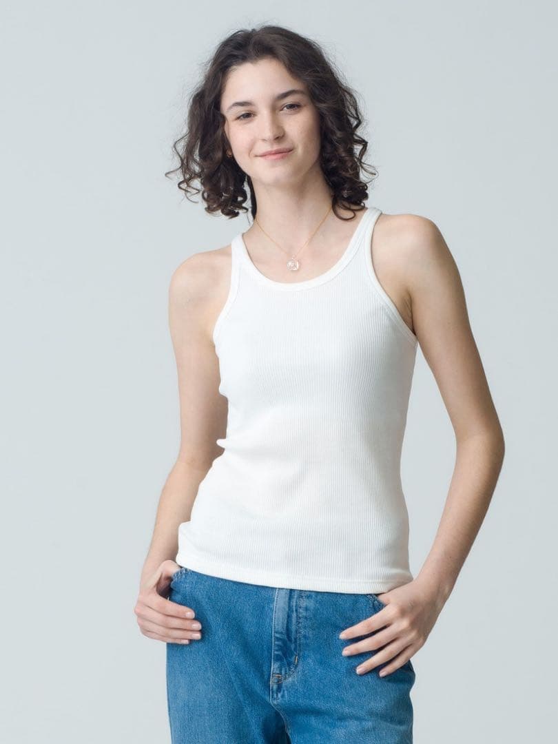 RHC別注OUR WACOAL カップイン アメリカンスリーブ タンクトップ白