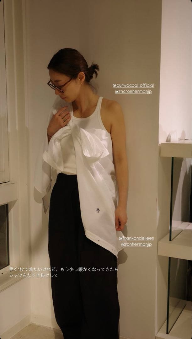 RHC別注OUR WACOAL カップイン アメリカンスリーブ タンクトップ白