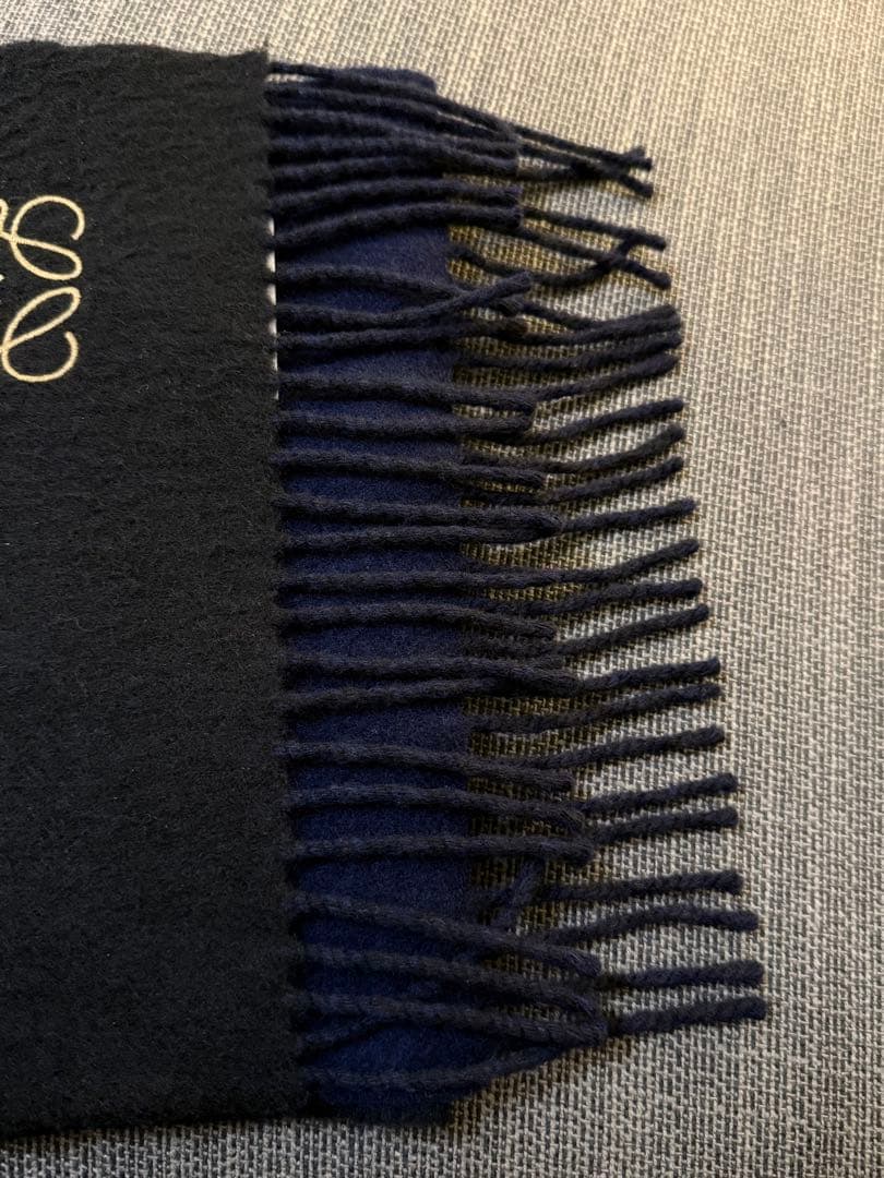 【美品・付属品完備】LOEWE カシミヤ混 アナグラム リバーシブル マフラー