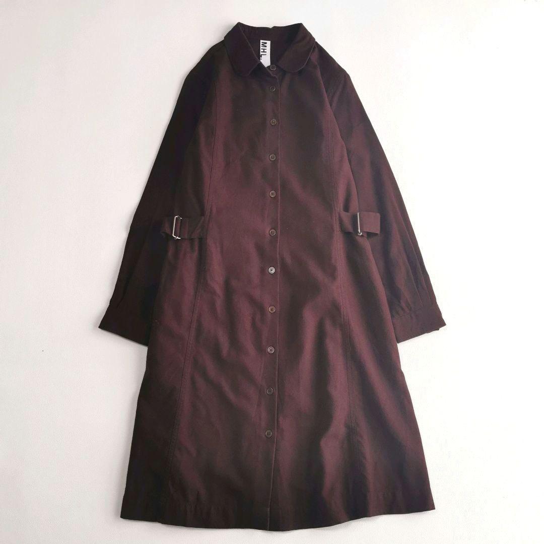 マーガレットハウエル　シャツワンピース 丸襟 コットンウールフランネル