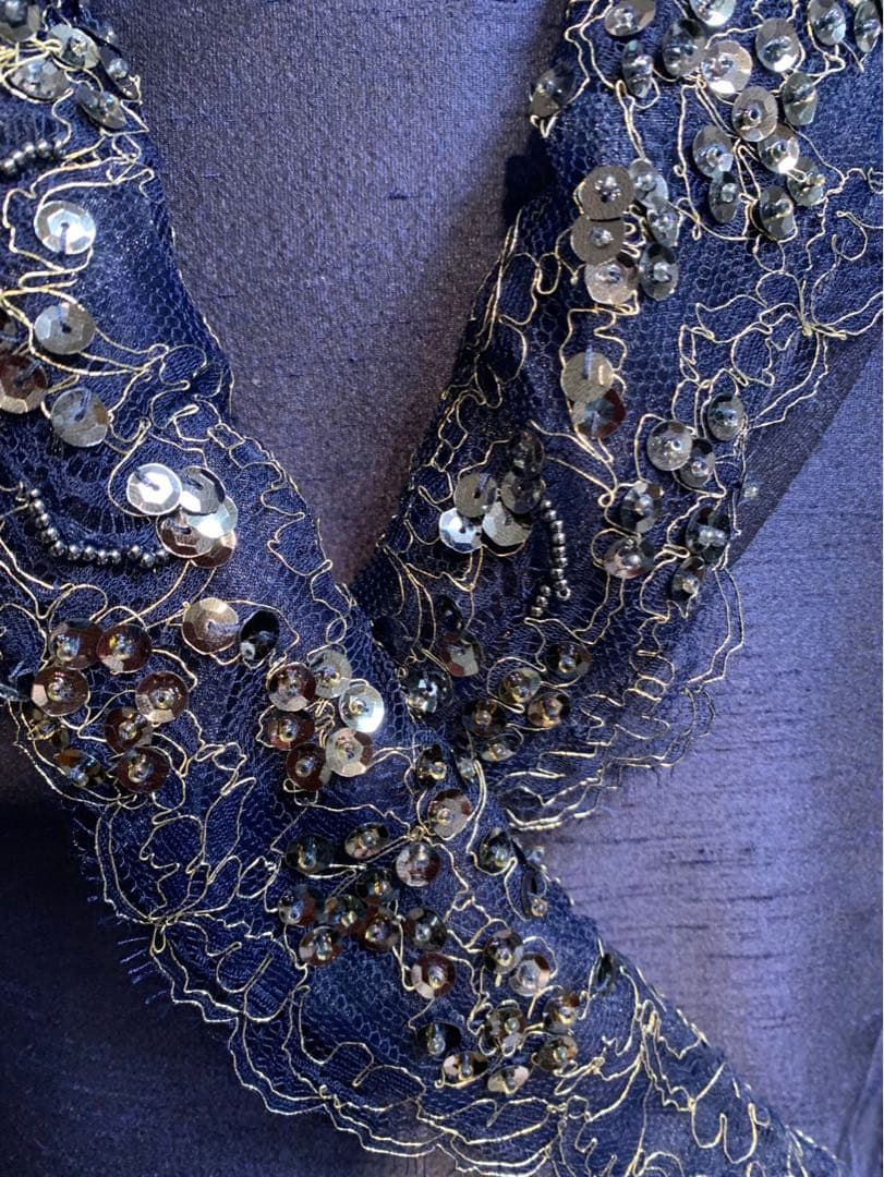 ネイビー ノースリーブ マキシドレス セット　11号　Lサイズ