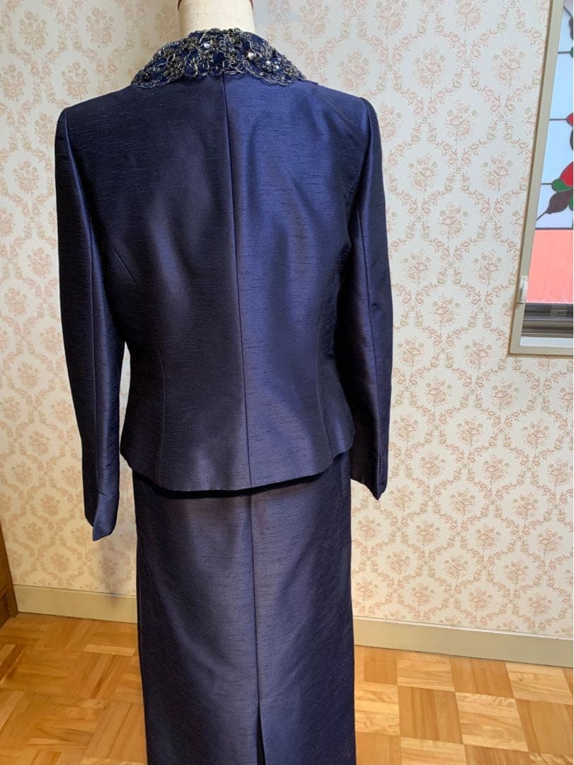 ネイビー ノースリーブ マキシドレス セット　11号　Lサイズ