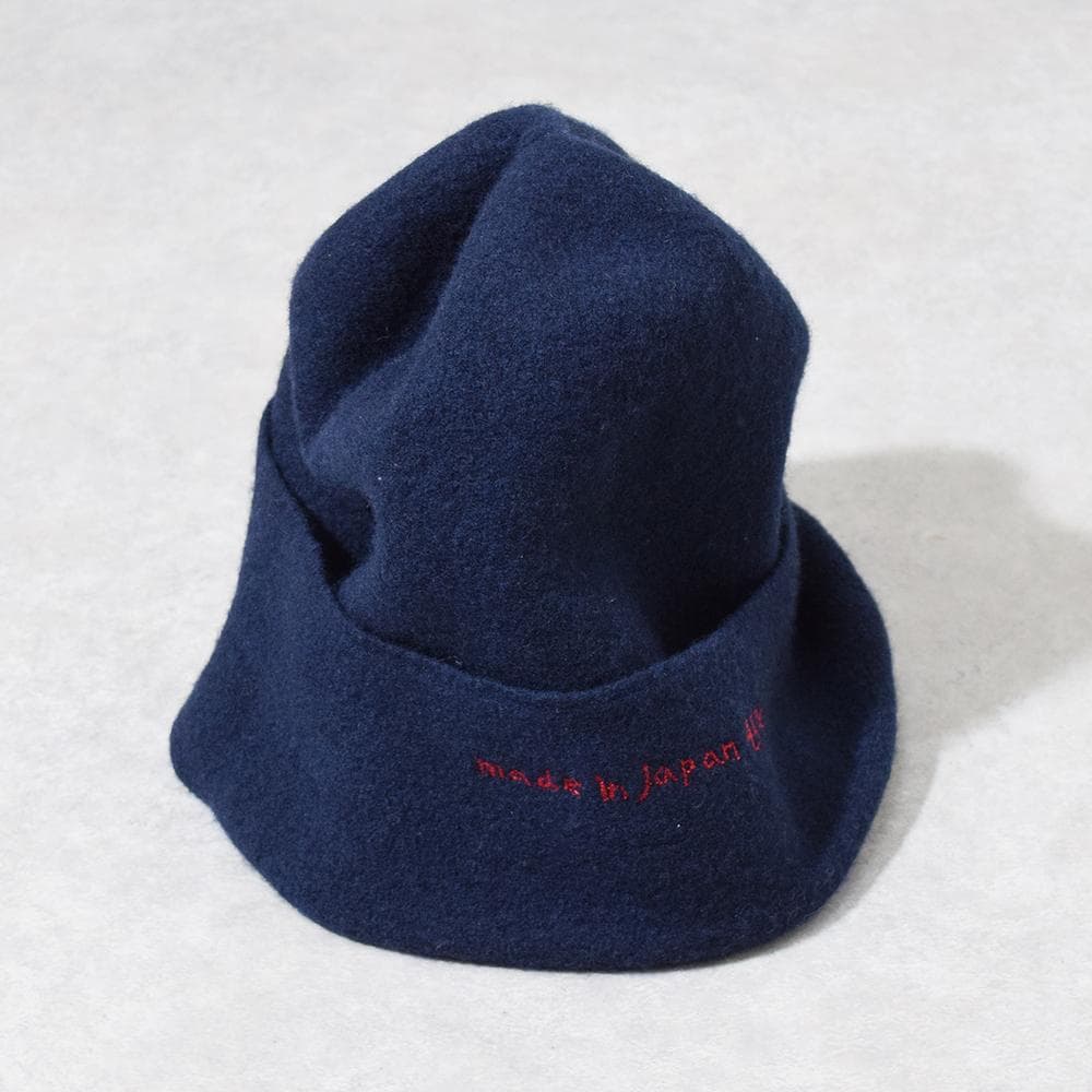 フォーティファイブ 45R ウール フェルト 変形 ハット ロゴ刺繍 ネイビー