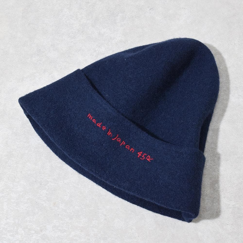 フォーティファイブ 45R ウール フェルト 変形 ハット ロゴ刺繍 ネイビー