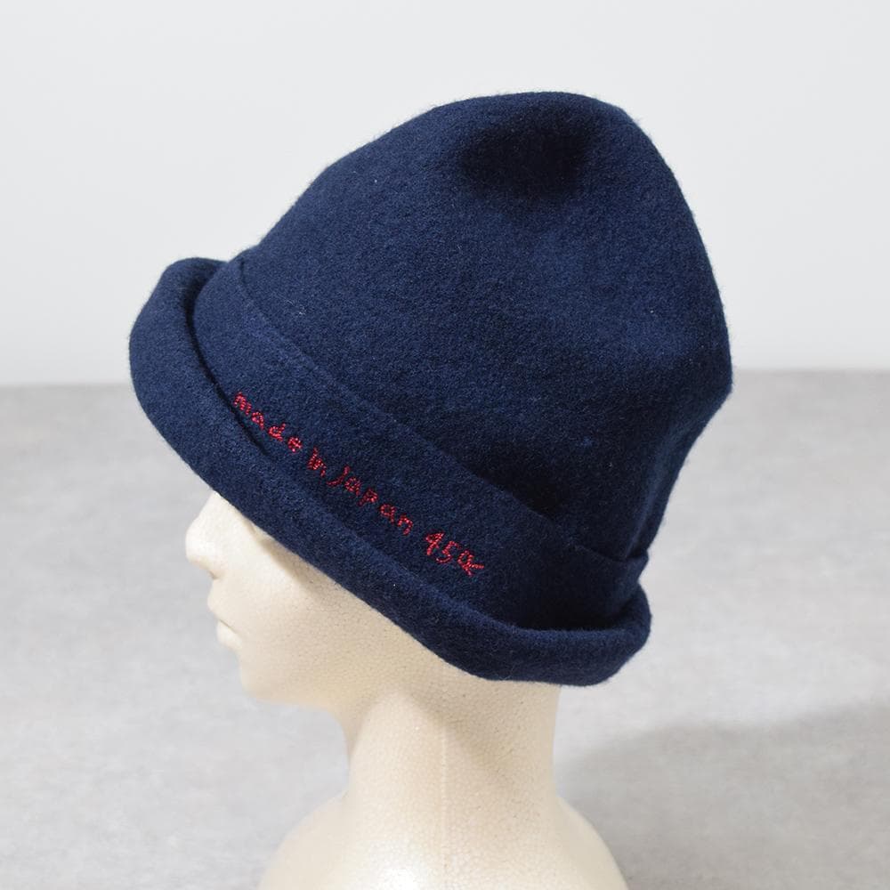 フォーティファイブ 45R ウール フェルト 変形 ハット ロゴ刺繍 ネイビー