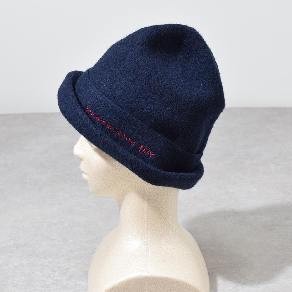 フォーティファイブ 45R ウール フェルト 変形 ハット ロゴ刺繍 ネイビー