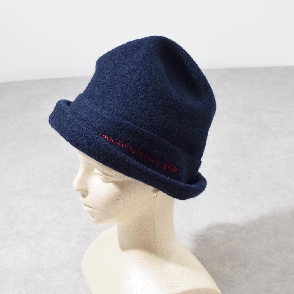 フォーティファイブ 45R ウール フェルト 変形 ハット ロゴ刺繍 ネイビー