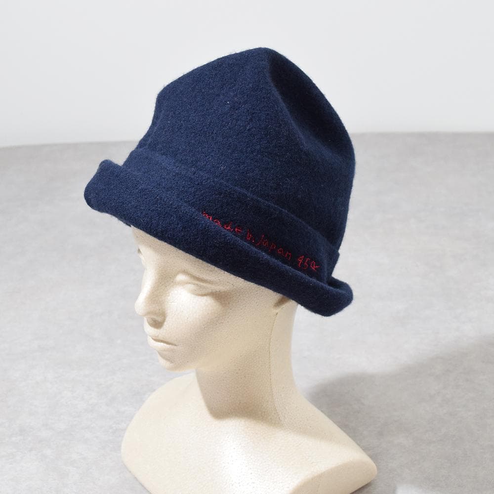 フォーティファイブ 45R ウール フェルト 変形 ハット ロゴ刺繍 ネイビー