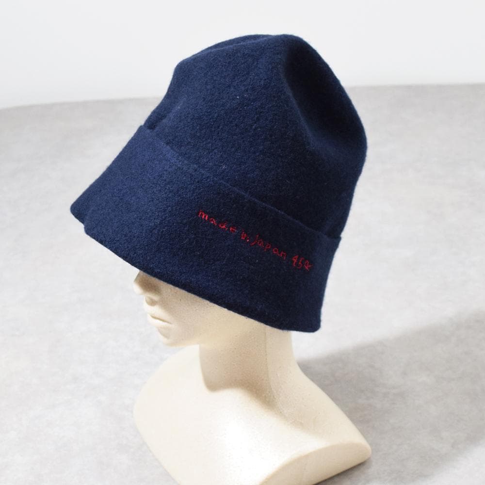 フォーティファイブ 45R ウール フェルト 変形 ハット ロゴ刺繍 ネイビー