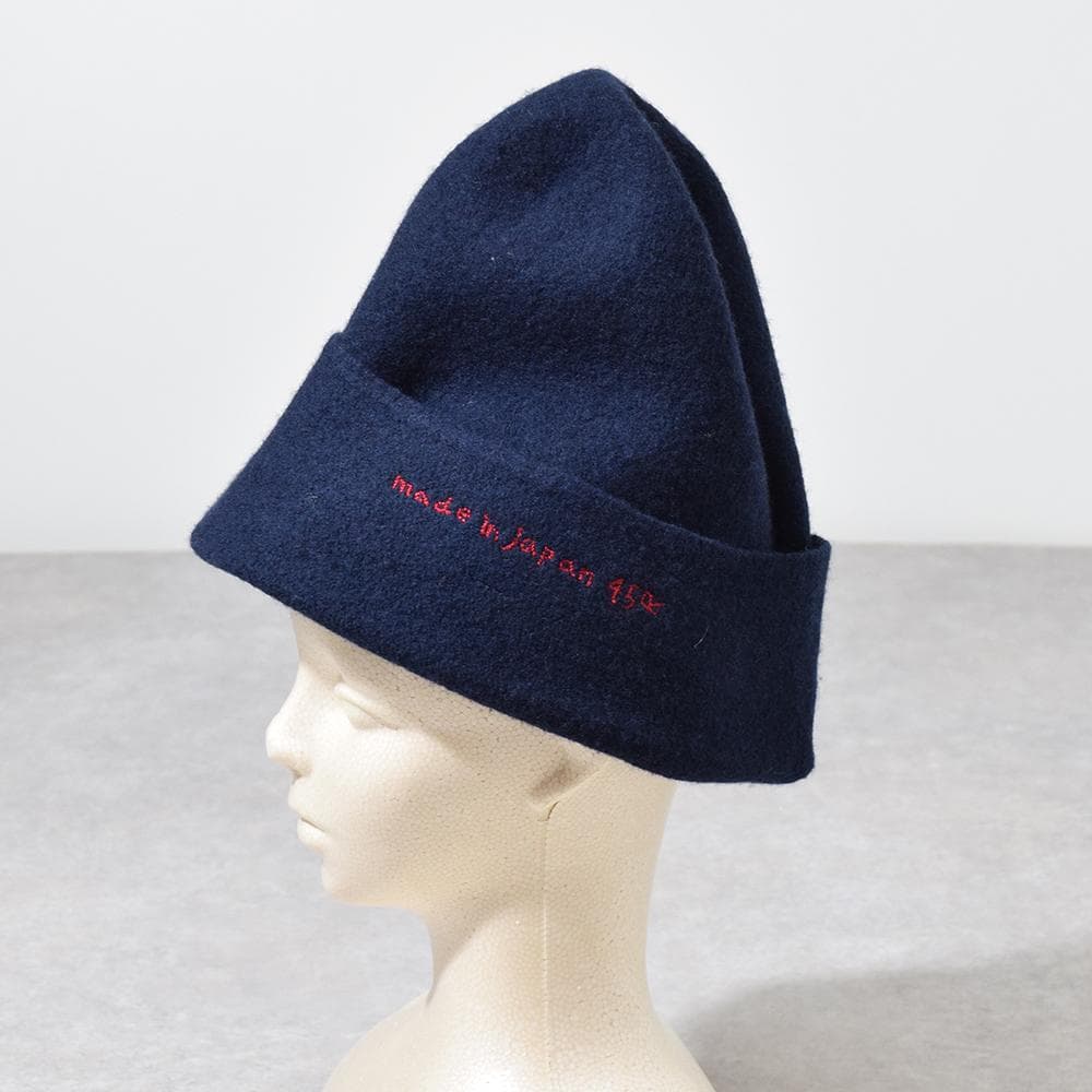 フォーティファイブ 45R ウール フェルト 変形 ハット ロゴ刺繍 ネイビー