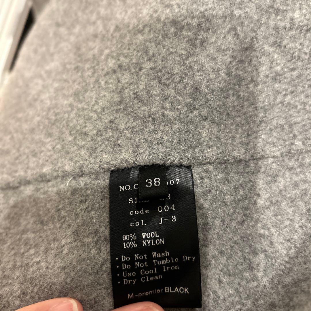 美品　M-premierBLACK グレー フリルスリーブ ケープコート