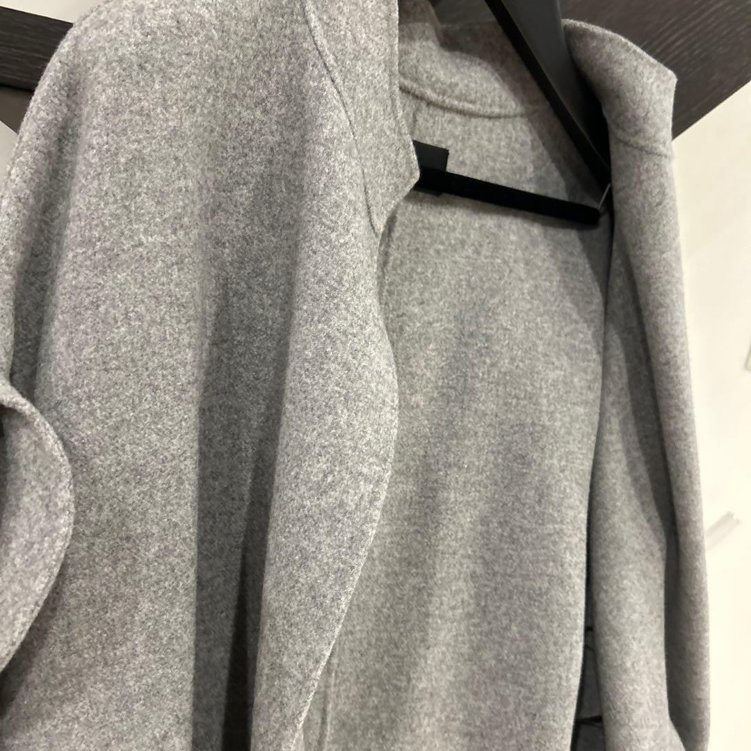 美品　M-premierBLACK グレー フリルスリーブ ケープコート