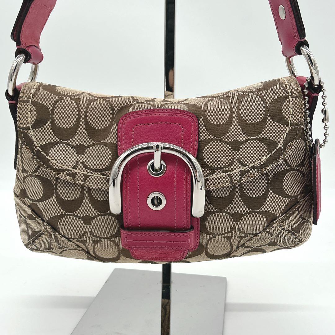 COACH コーチ ソーホー シグネチャー ピンク ワンショルダー
