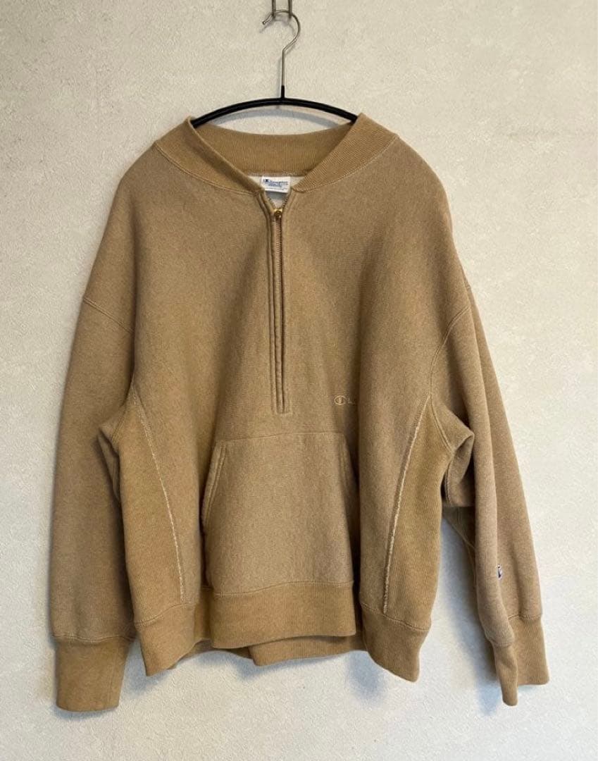 FRAMeWORK champion 別注 ハーフジップ ベージュ スウェット
