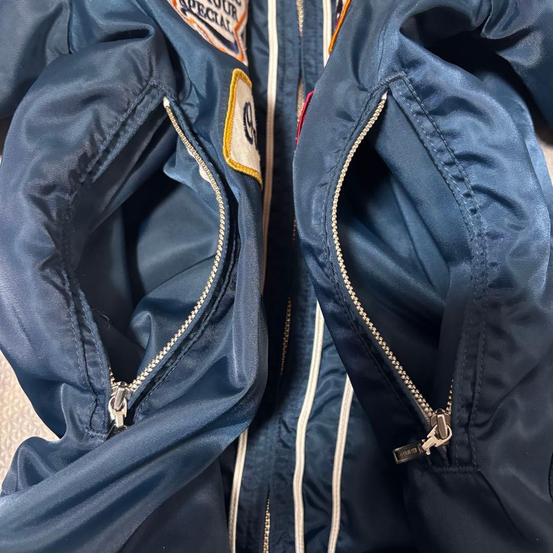 ヒステリックグラマー ワッペン ブルゾン 裏地パンダ 総柄 ヒスガール ネイビー