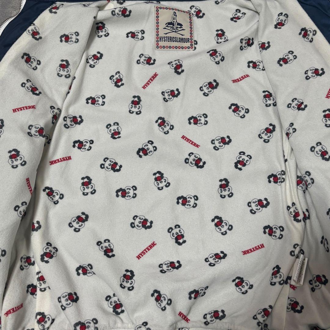 ヒステリックグラマー ワッペン ブルゾン 裏地パンダ 総柄 ヒスガール ネイビー
