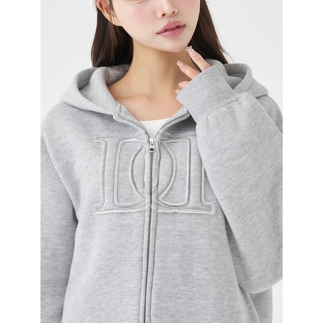 新品タグ付き ダーリッチ アップリケDDロゴパーカー ブラック フリー