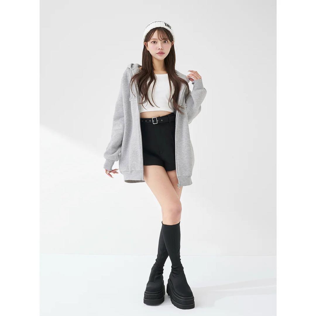 新品タグ付き ダーリッチ アップリケDDロゴパーカー ブラック フリー