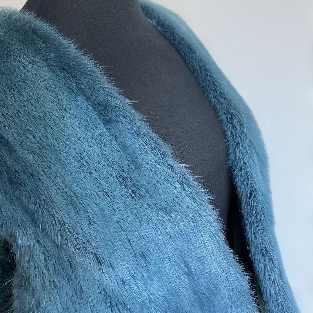 ミンクベスト　ブルー　少し日焼けあり