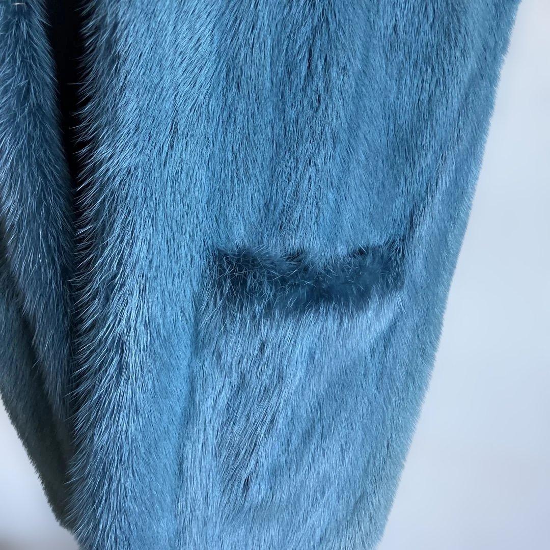 ミンクベスト　ブルー　少し日焼けあり