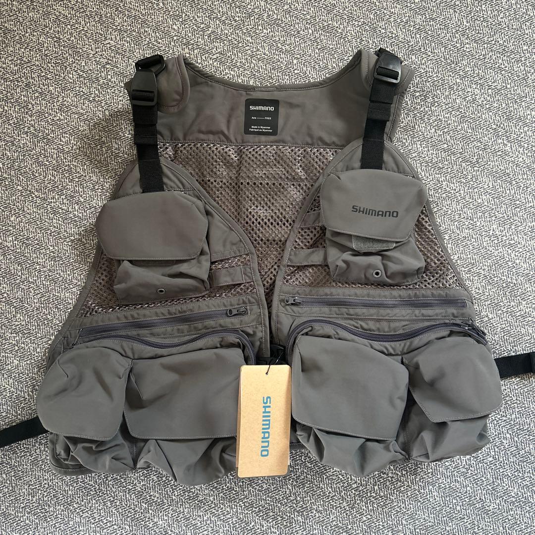 SHIMANO フィッシングベスト TF-V600Y グレー